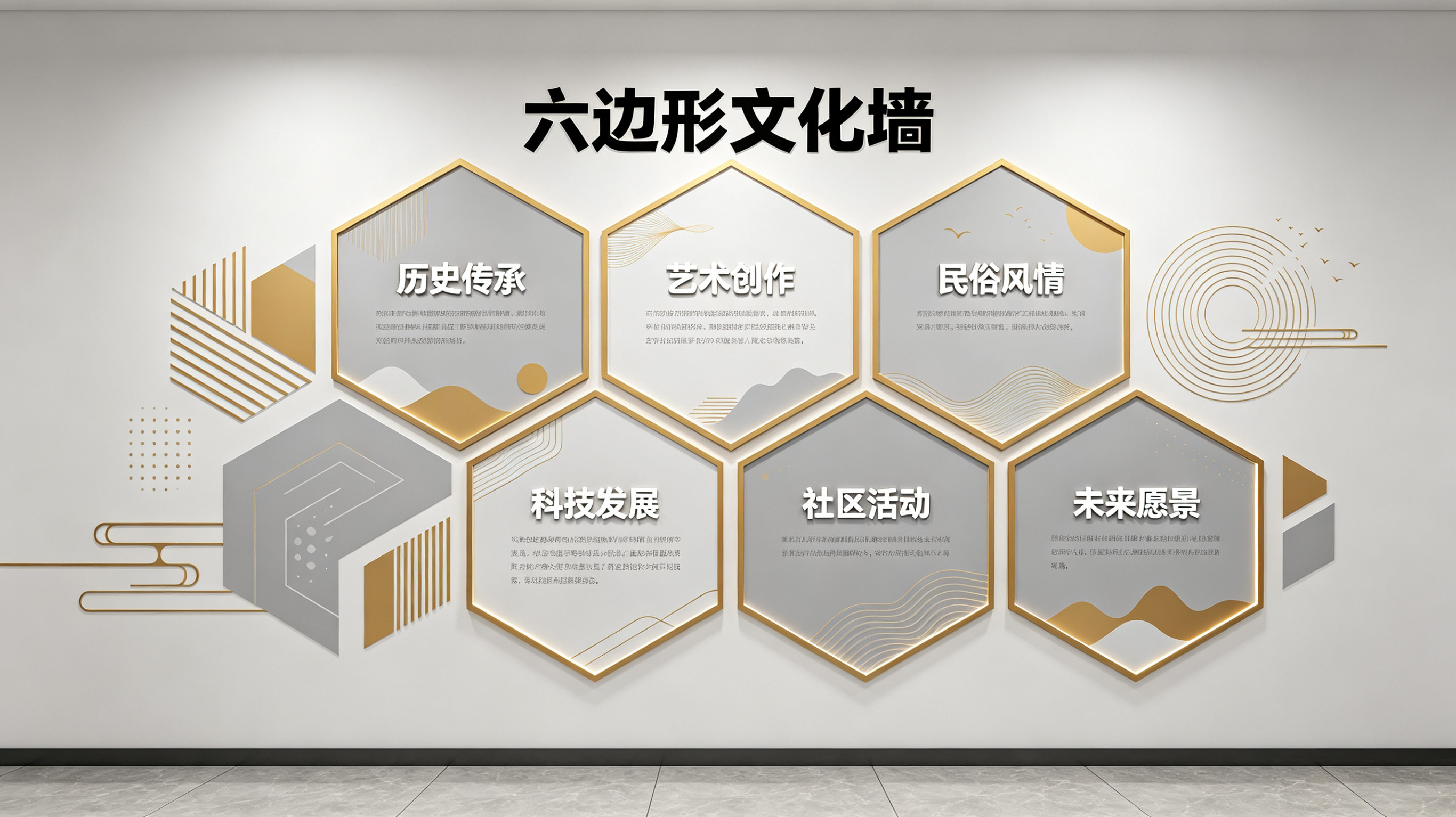 宿松企业文化墙 | 六边形信息美学